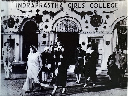 A scene from the inauguration of Indraprastha College in Alipur House on February 7 1939 by her Excellency Vicerine Lady Linlithgow with the Principal Kalawati Gupta. 1