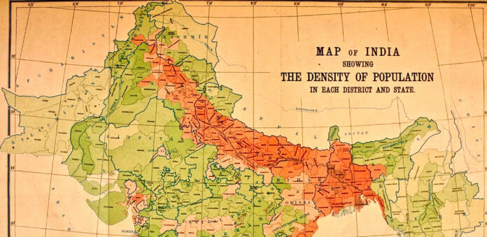 Population density map of British India according to 1911 Census