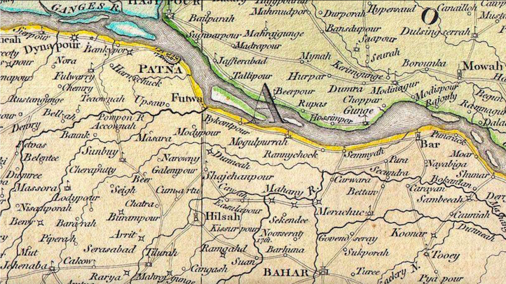 1776 Rennell Dury Wall Map of Bihar and Bengal India Geographicus BaharBengal dury 1776